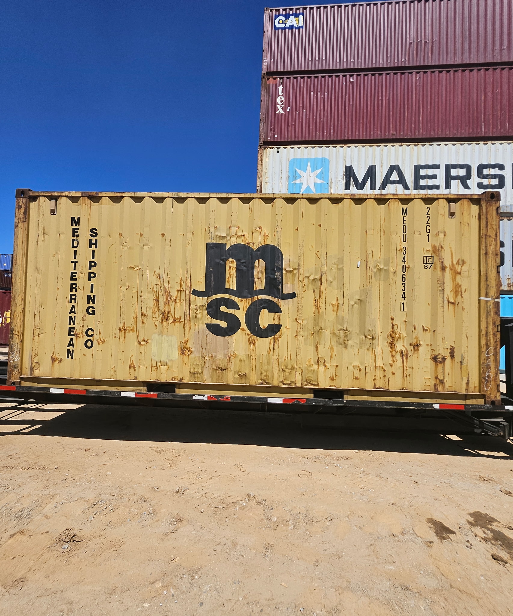 20′ ST WWT Shipping Container Yellow MSC – MEDU 340634