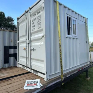 Brand New 10’ Office Container, Man Door, Window & Lock, Shipping Doors